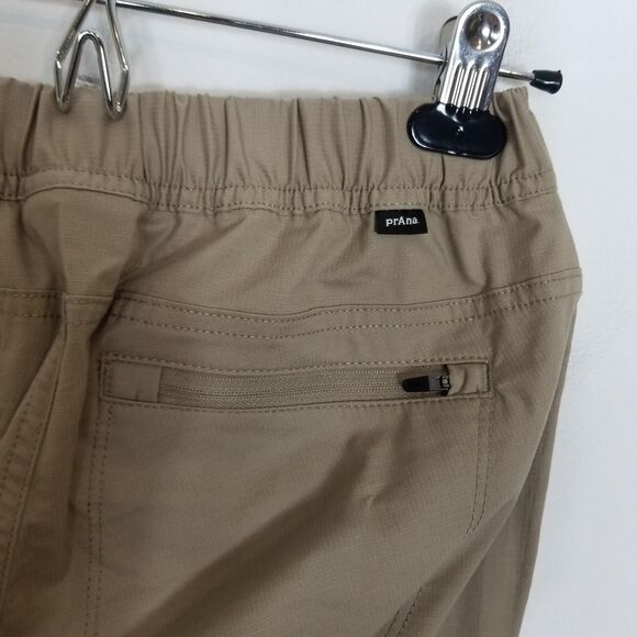 prAna Women Double Peak Joggers Pants Sz 4 Beige Organic Cotton Elastic Waist - Picture 7 of 11